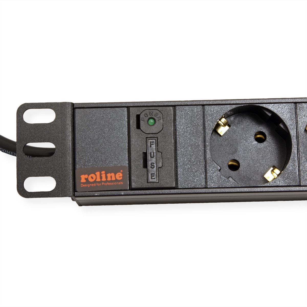 ROLINE 19'' Steckdosenleiste 1HE 8-fach. Kaltgeräte C14-Stecker, schwarz 2m