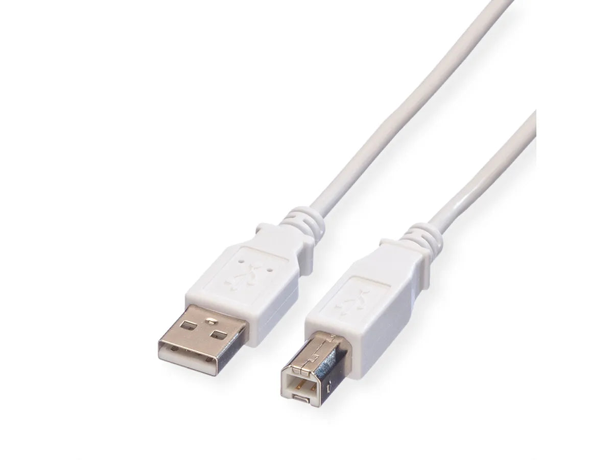 VALUE USB2.0 Kabel, A-B, ST/ST, weiss, 0,8m