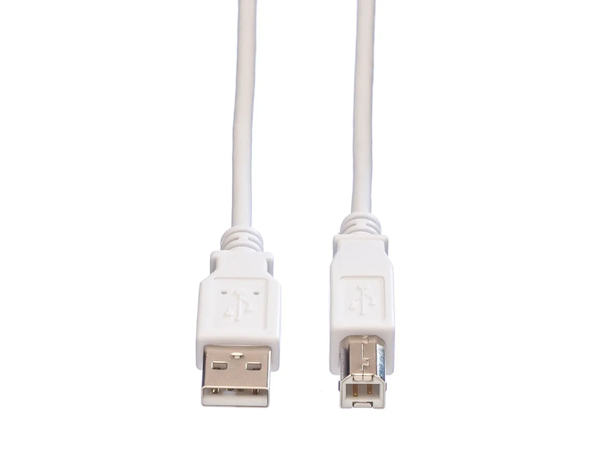 VALUE USB2.0 Kabel, A-B, ST/ST, weiss, 0,8m