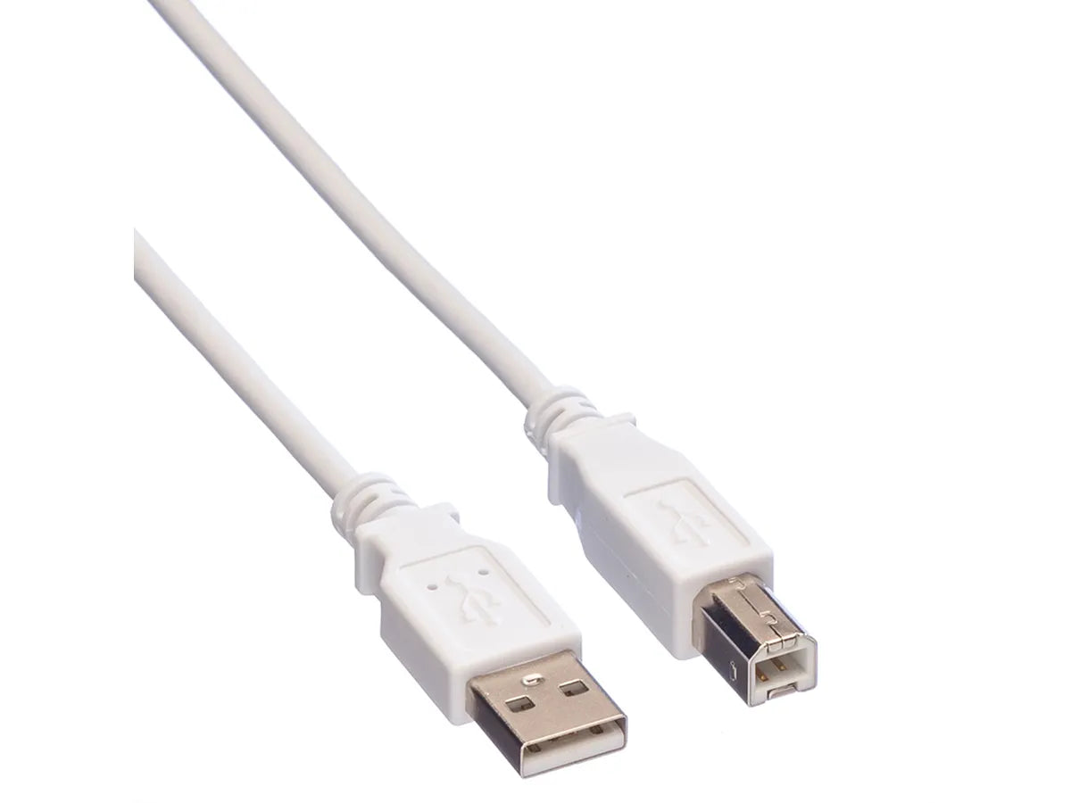 VALUE USB2.0 Kabel, A-B, ST/ST, weiss, 0,8m